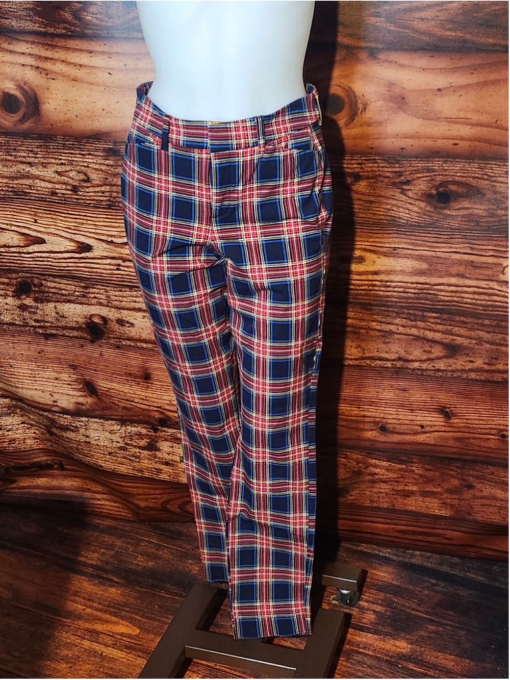 Old Navy Women's Pixie High Rise Secret Slim Crop Pants Plaid 2 Tall